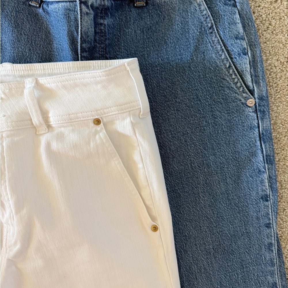 J Crew tall slim wide jean with stacked buttons - two pairs, size 28T - Picture 4 of 8